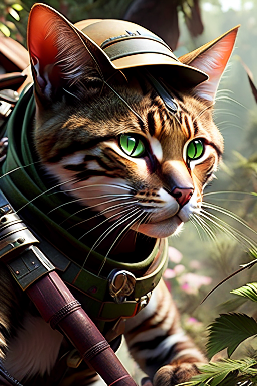 tabaxi ranger with cat-like reflexes, ambushing an unsuspecting enemy patrol. 