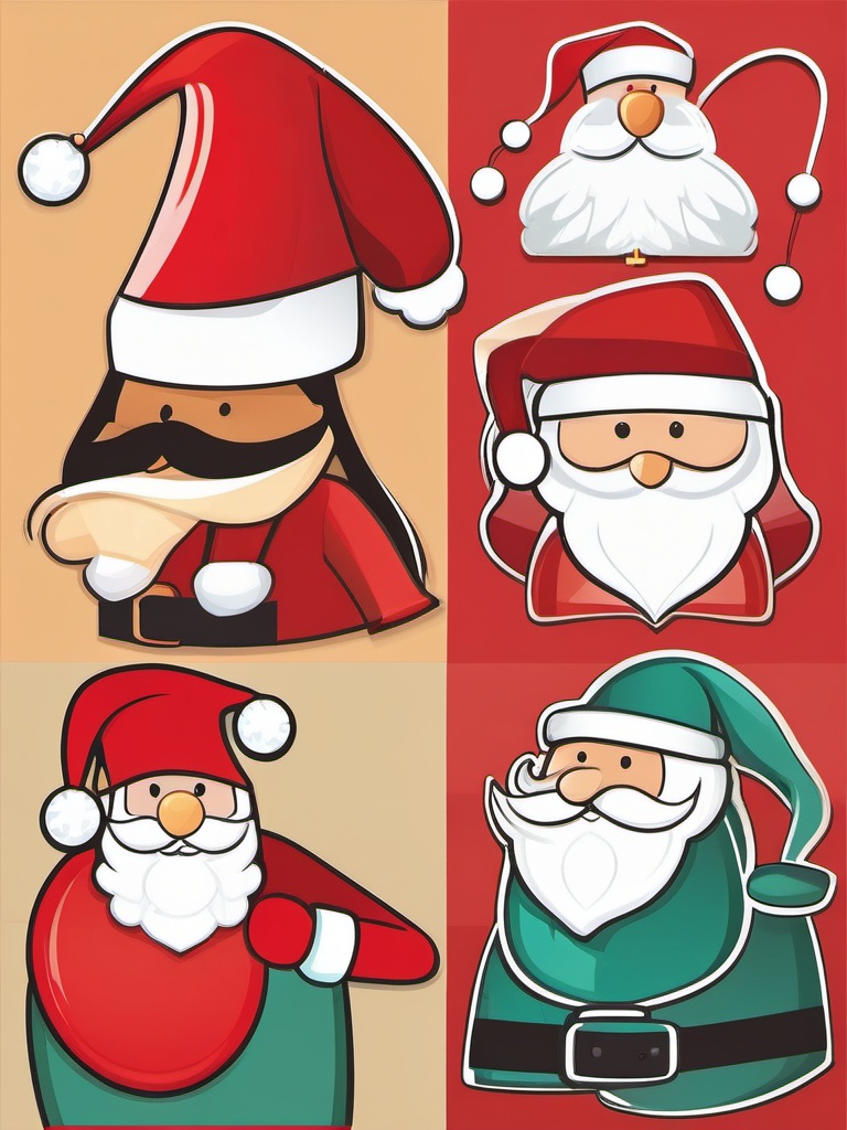 Santas Hat Clipart,Illustrating a festive holiday fashion catalog  simple, 2d flat