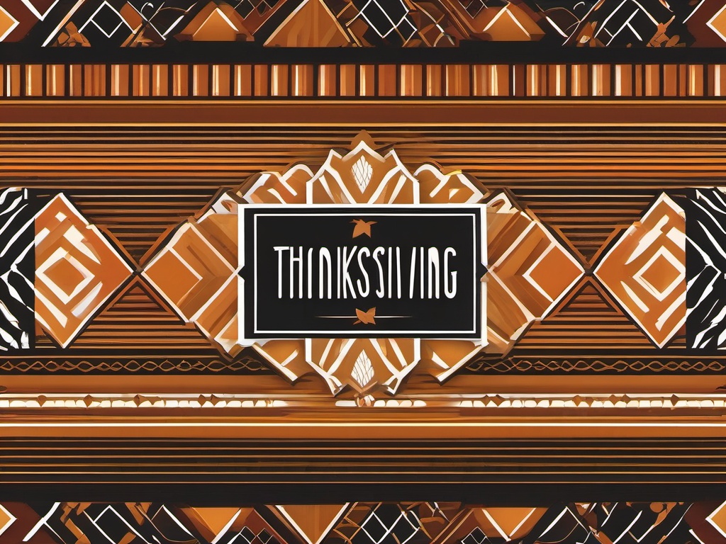 Thanksgiving Wallpaper-A bold, graphic Thanksgiving design, with striking typography and geometric patterns.  aesthetic background wallpaper