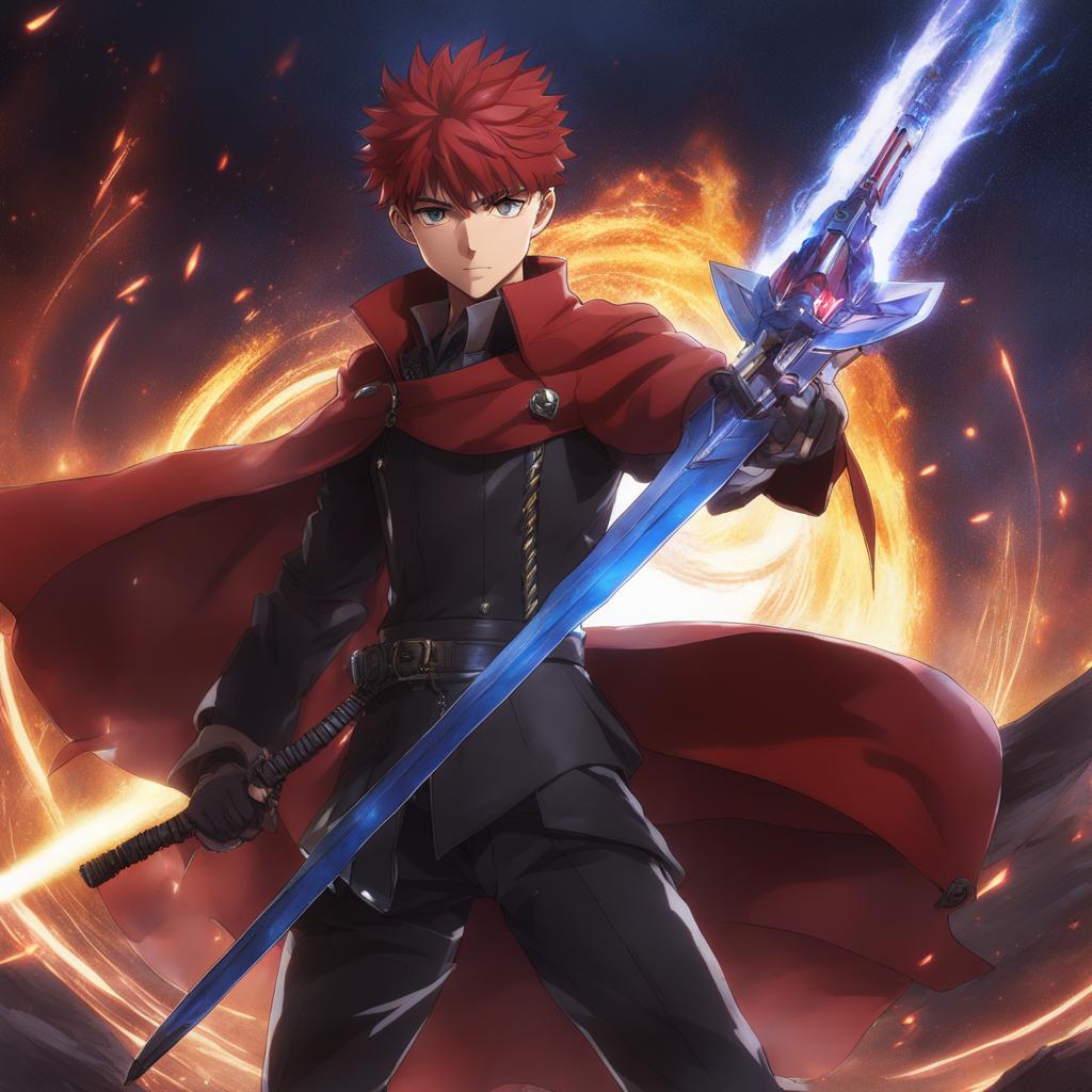 shirou emiya projects powerful weapons with magecraft. 