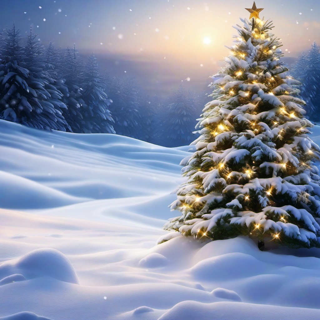 Snow Background Wallpaper - christmas tree in snow background  