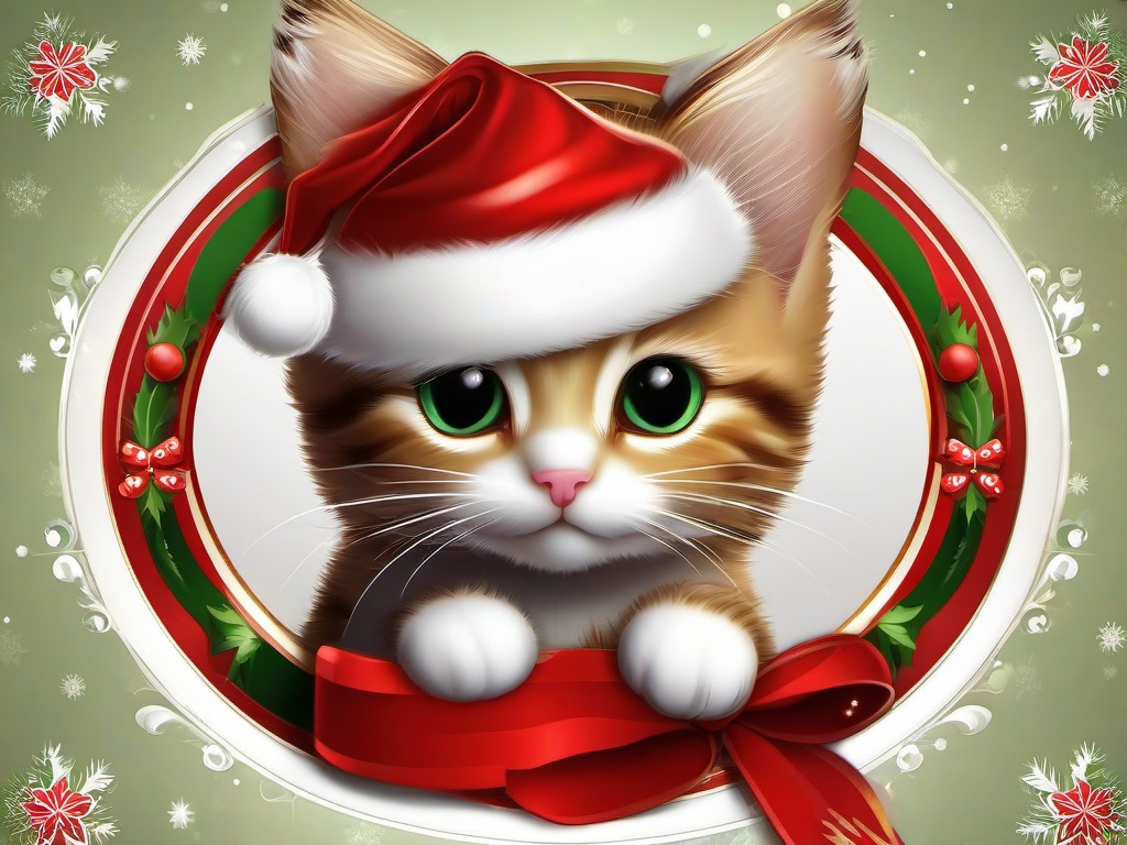 Christmas Kitty Wallpaper  