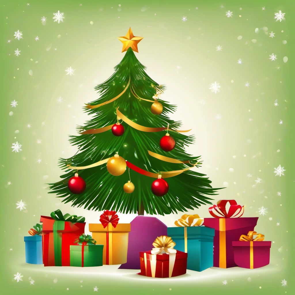 Gift clipart - holiday gifts arranged under a Christmas tree  