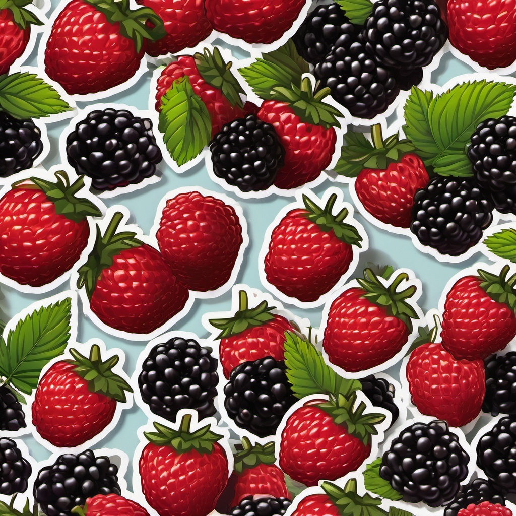 Blackberry Sticker - Rich and juicy, a blackberry-patterned delight, , sticker vector art, minimalist design