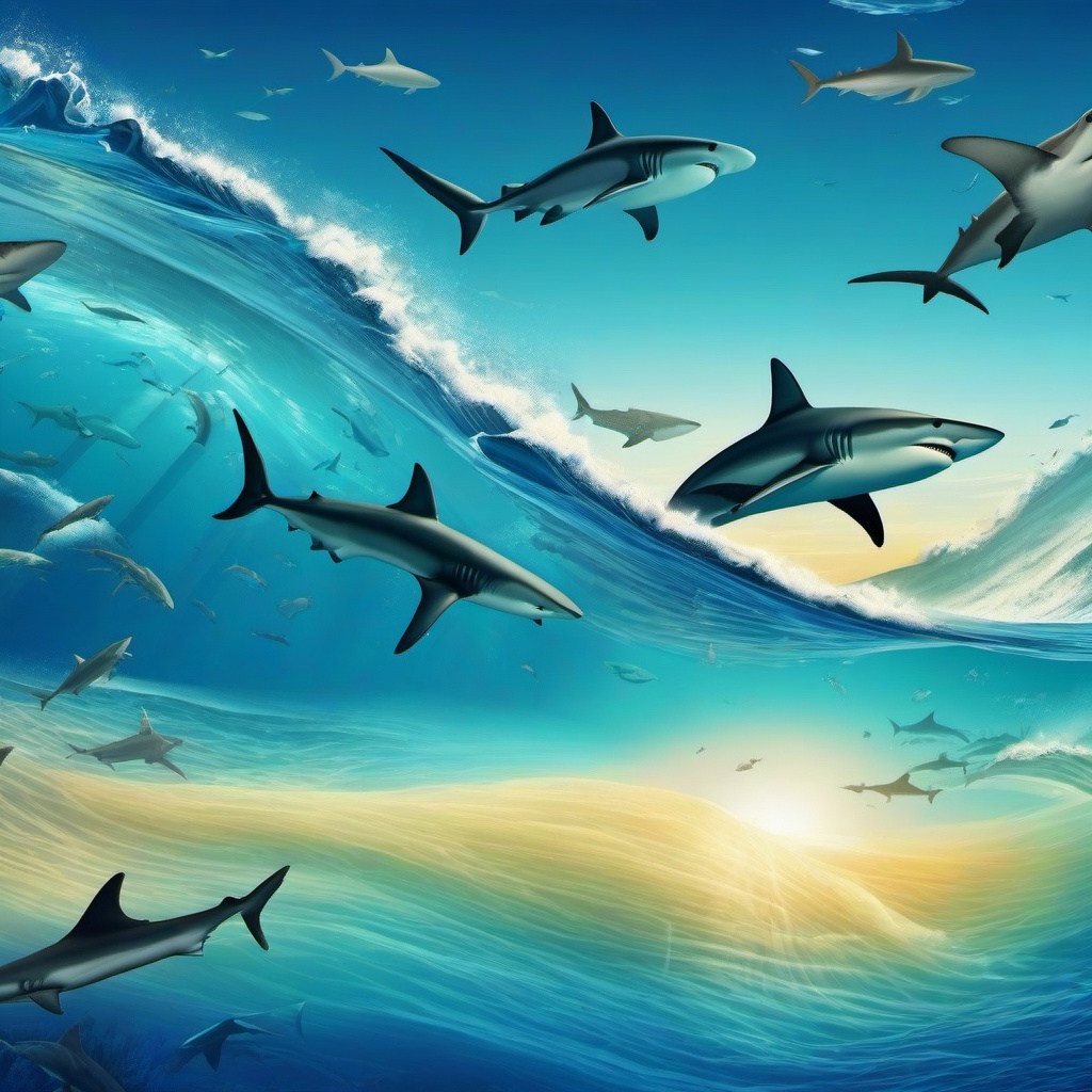 Ocean Background Wallpaper - ocean background with sharks  