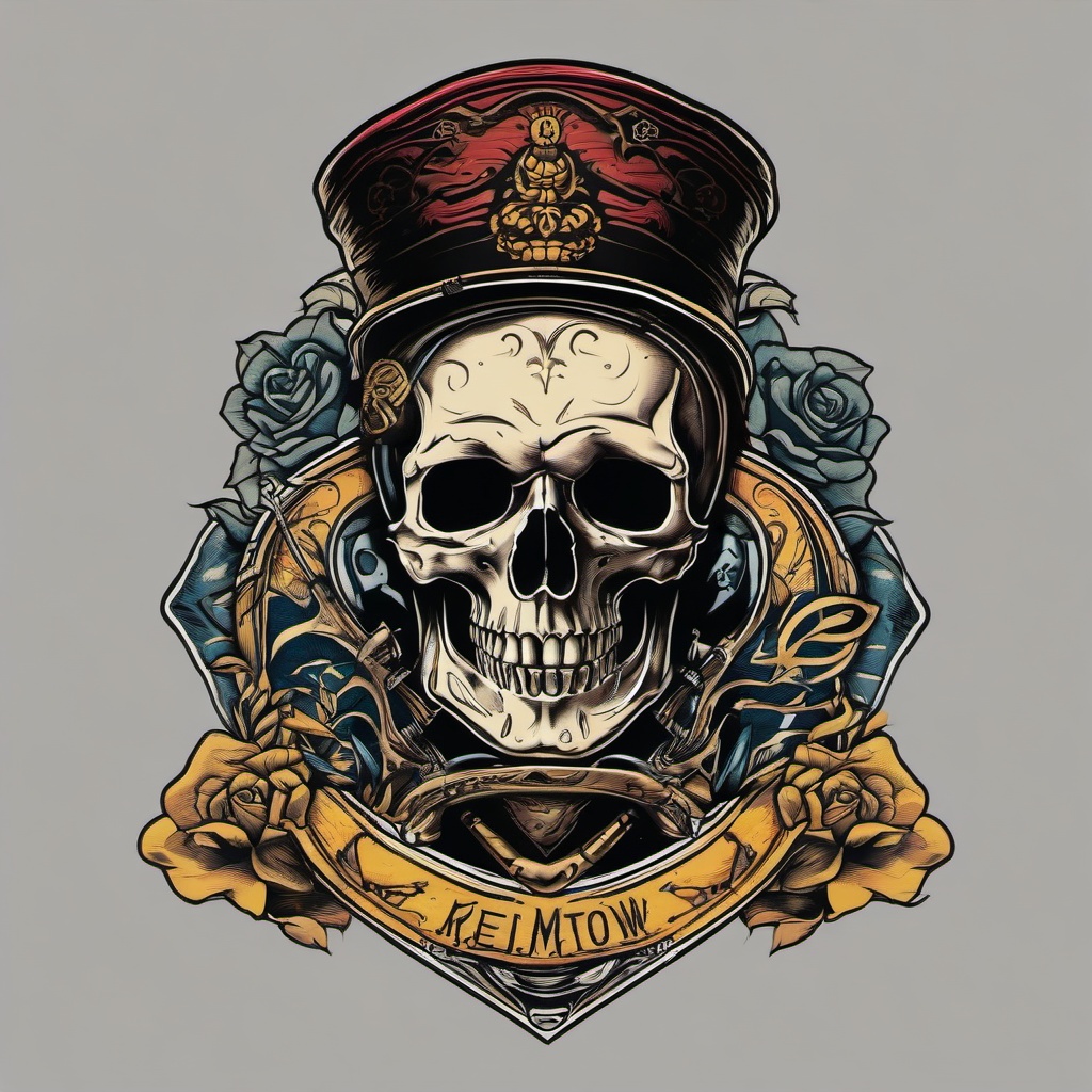 skeleton crew tattoo  simple vector color tattoo