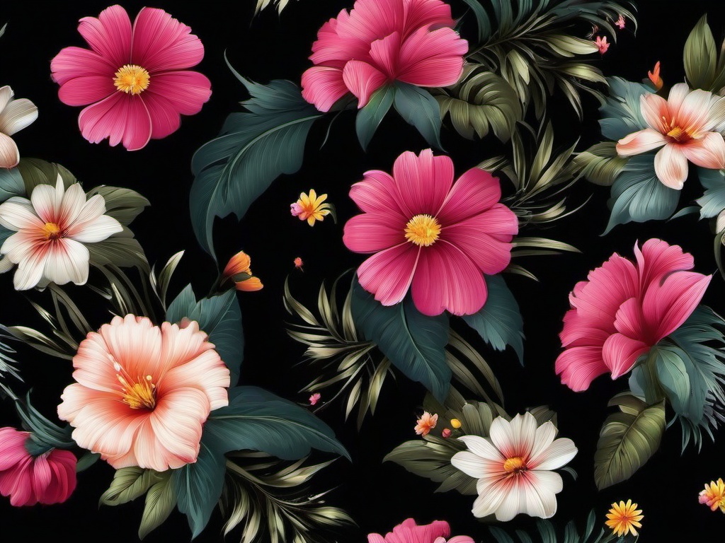 Flower Background Wallpaper - flowers with a black background  