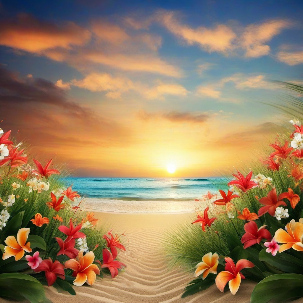 Beach Background Wallpaper - beach flower wallpaper  