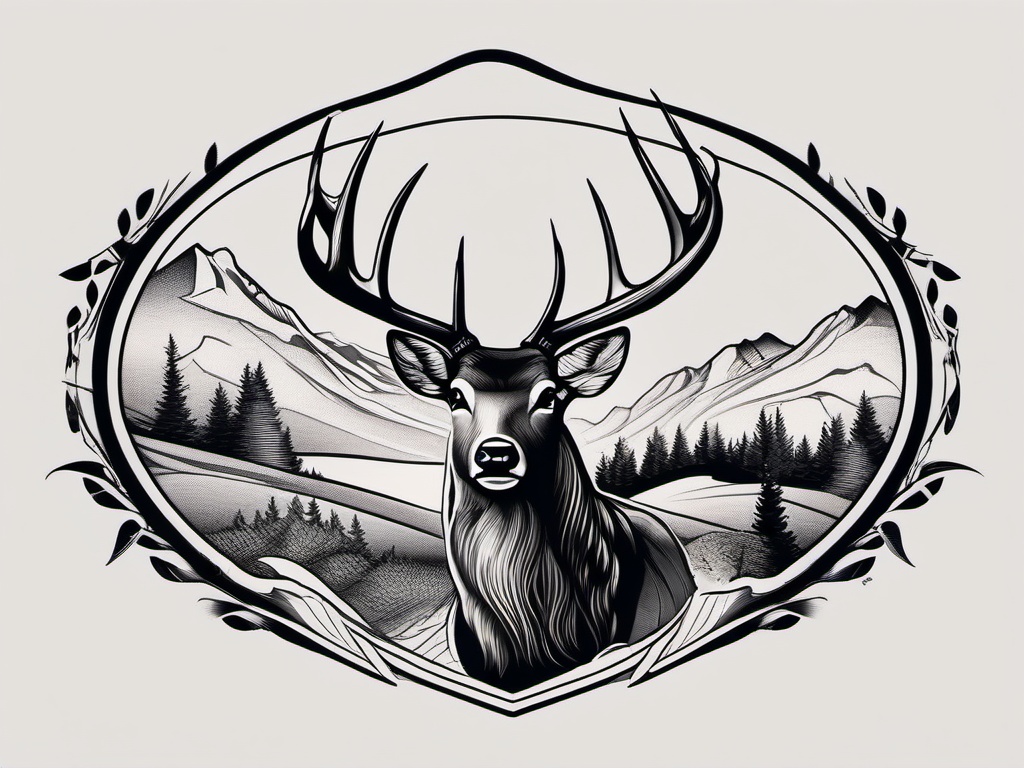 upland hunting tattoos  simple color tattoo,minimal,white background