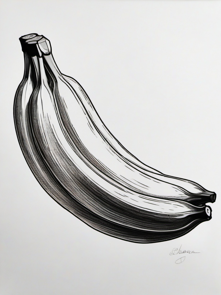 pencil sketch of banana  minimal rough sketch scribbles,doodles,black and white