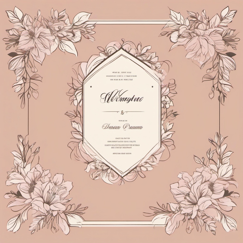 Wedding Program clipart - Decorative wedding program, ,vector color clipart,minimal