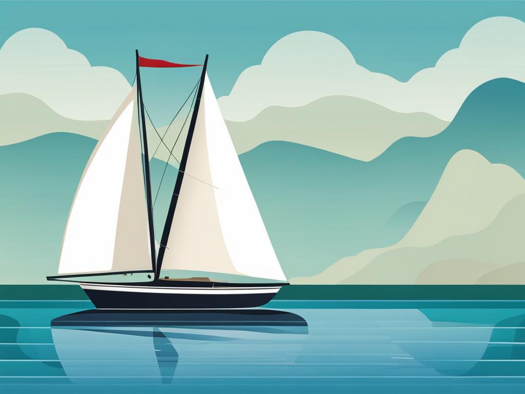 boat clipart - sailing peacefully on calm waters. 