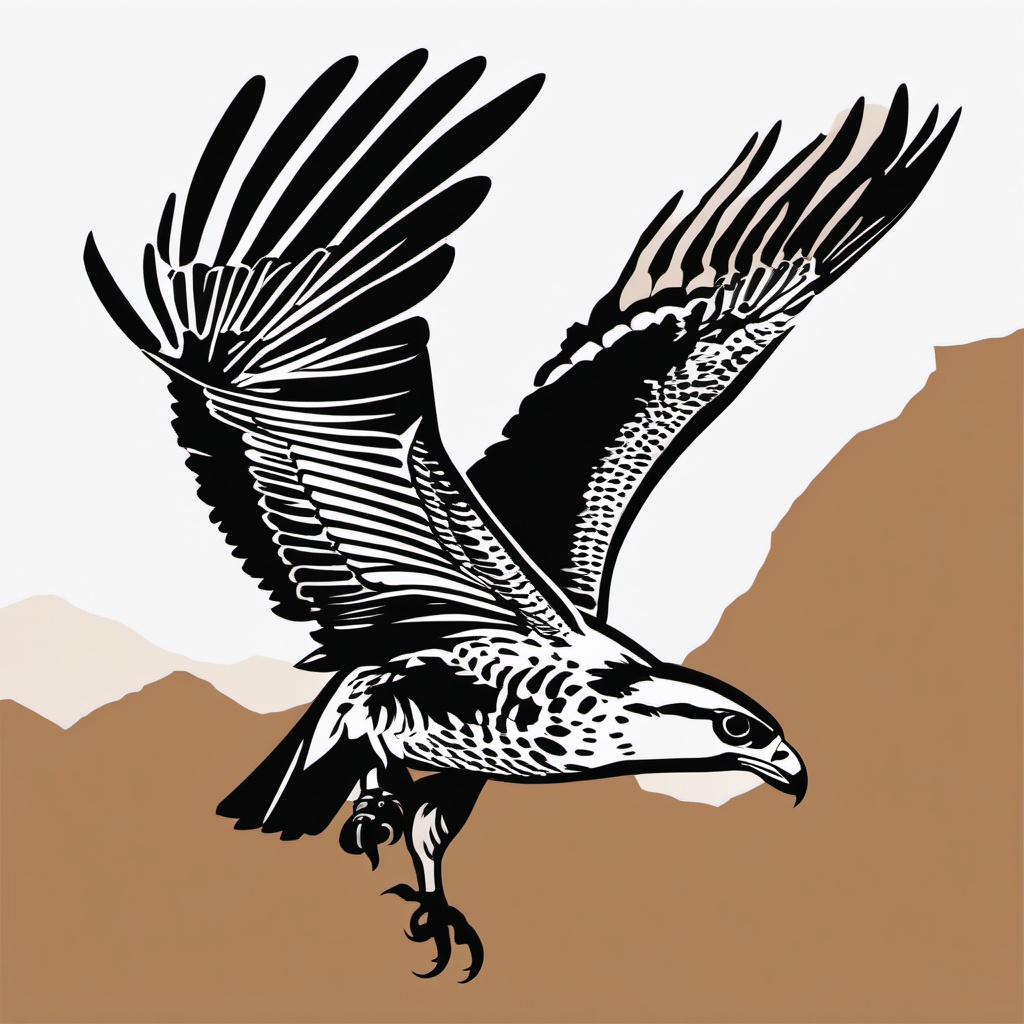 Falcon Clipart - Falcon stooping down in a hunting dive , minimal, 2d