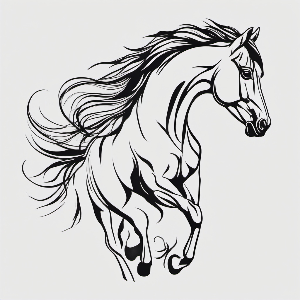 simple small horse tattoos  simple tattoo,minimalist,white background