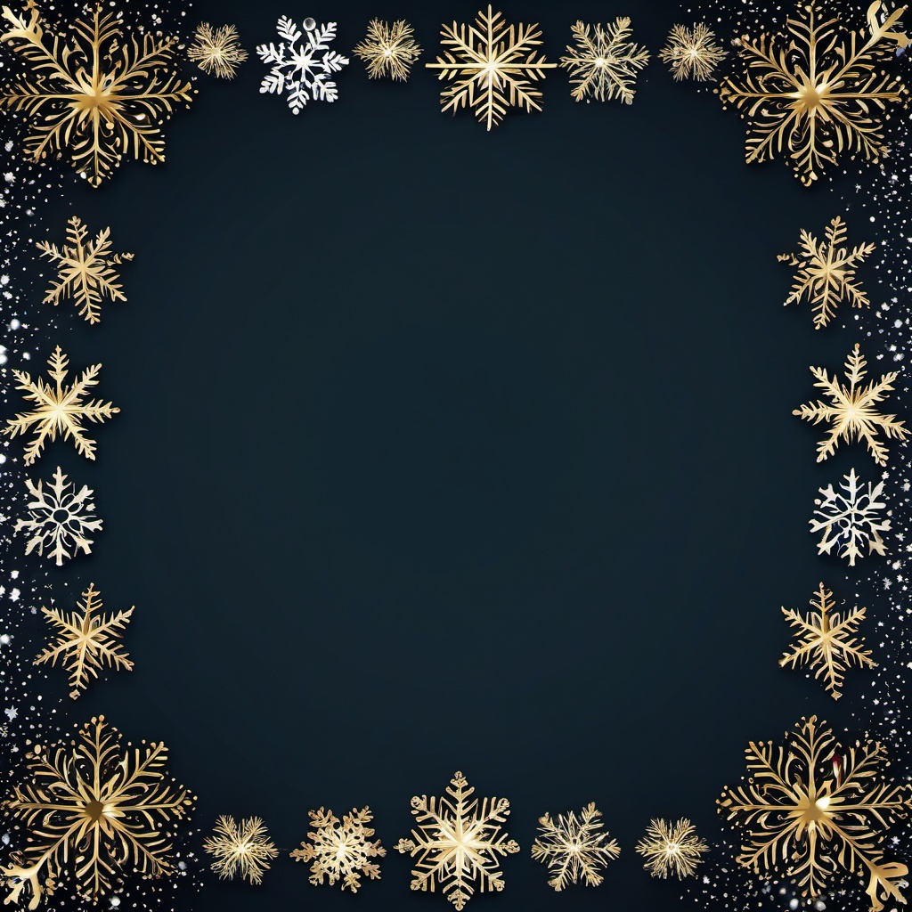 Free Xmas border with snowflakes clipart  simple, 2d flat