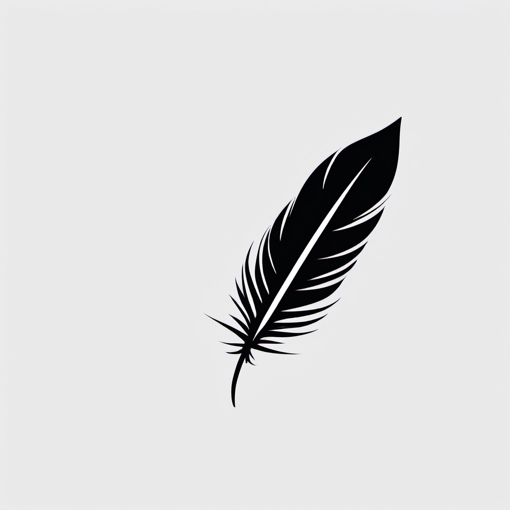 Small Tattoo Feather - Small-sized feather tattoo.  simple vector tattoo,minimalist,white background