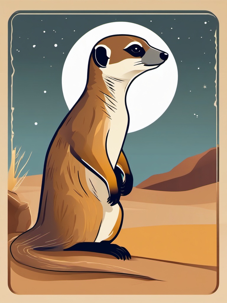 Meerkat clipart - Small, social mongoose in arid regions, ,vector color clipart,minimal