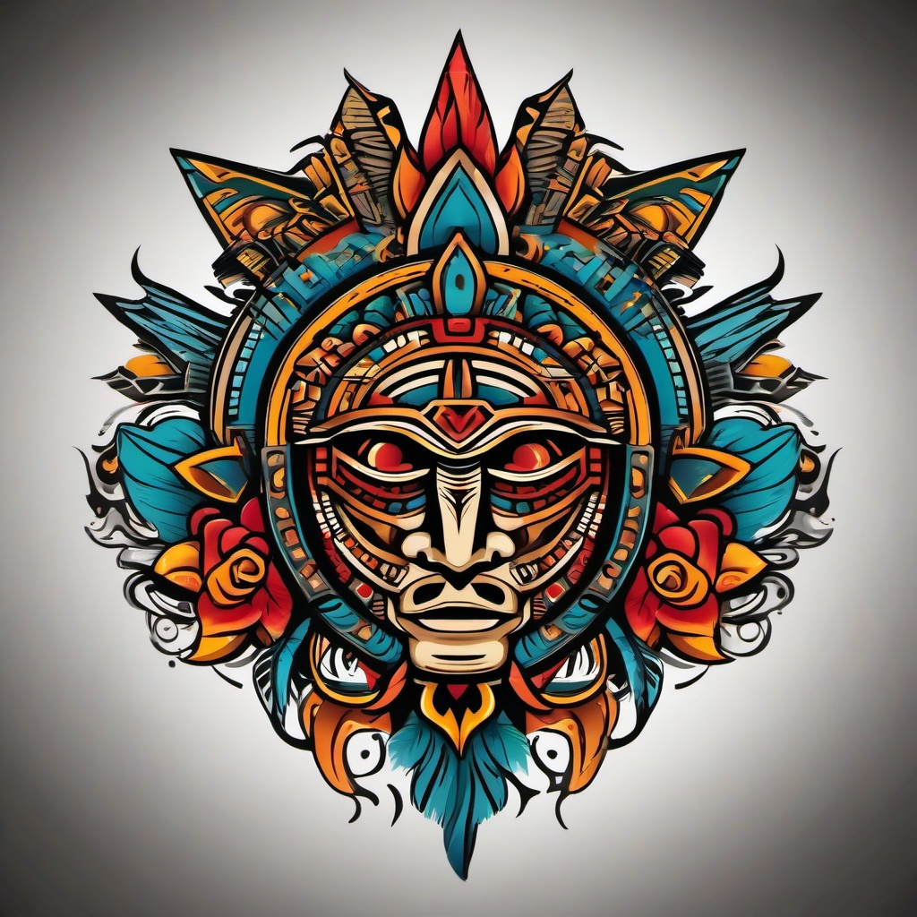 best aztec tattoo  simple vector color tattoo