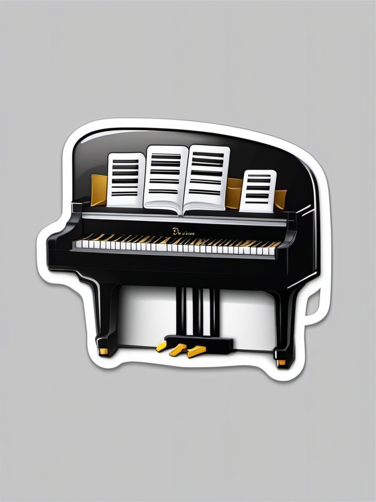 Piano Emoji Sticker - Musical keys, , sticker vector art, minimalist design