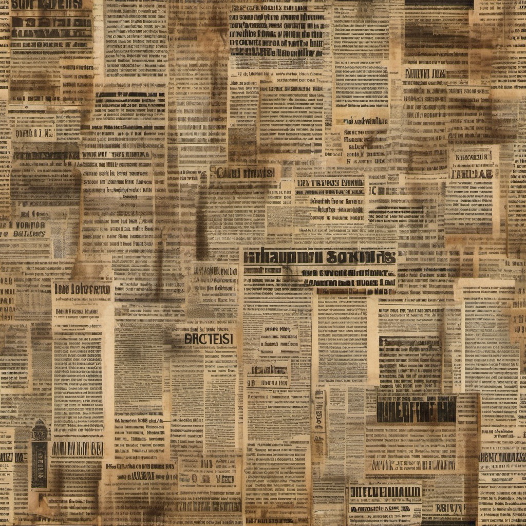 Newspaper Background - Vintage News Headlines Collage  intricate patterns, splash art, wallpaper art