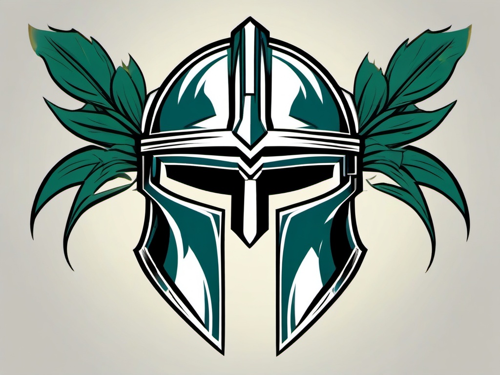 spartan helmet tattoo  simple vector color tattoo