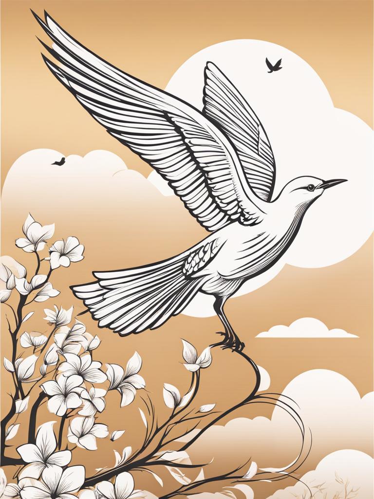 bird clipart - a graceful bird soaring in the sky. 