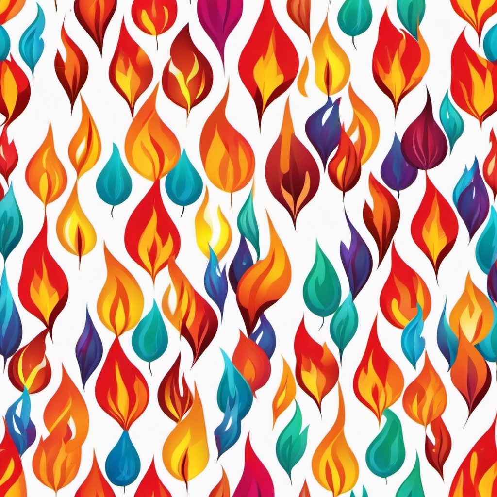 Flame clipart - colorful flames illustration  vector clipart