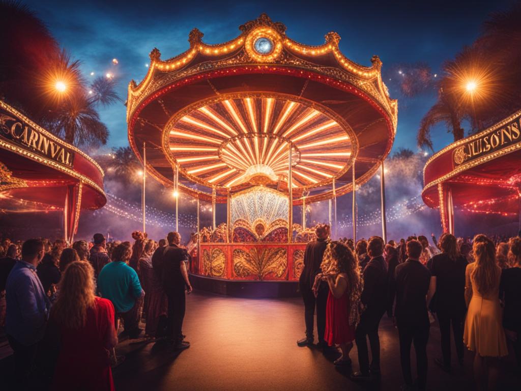 step into a carnival where nothing is as it seems, and reality bends at carnival of illusions. 