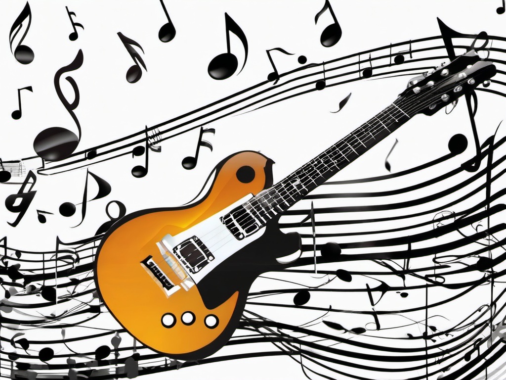 Music Notes clipart - music notes on a guitar  