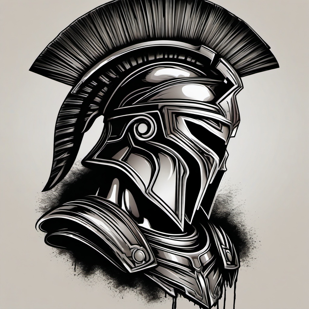 spartan realism tattoo  simple vector color tattoo