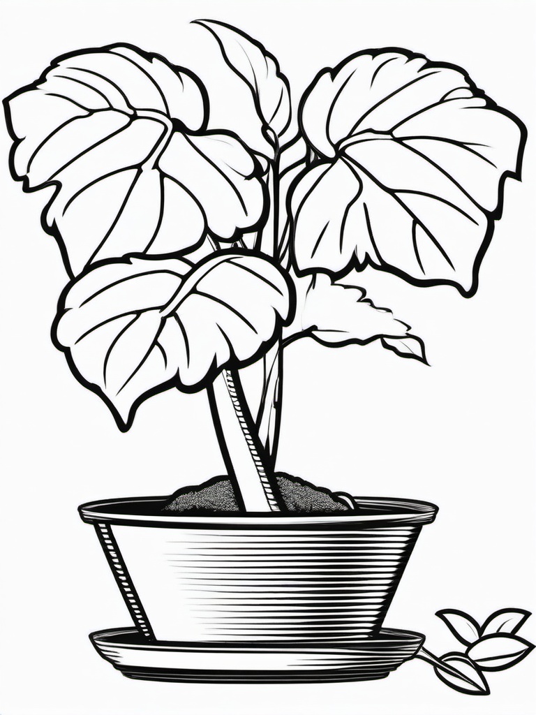 Plant Coloring Pages - Plant in a pot  simple coloring pages