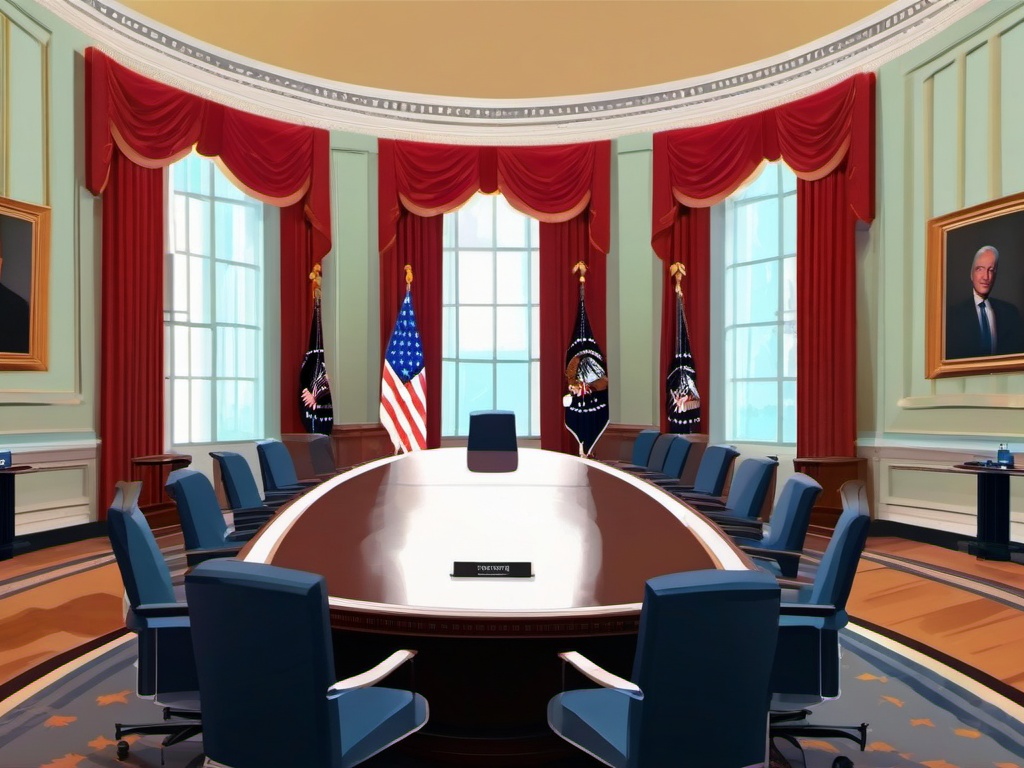 Zoom Background - Virtual Meeting at the White House  , splash art wallpaper, dull colors