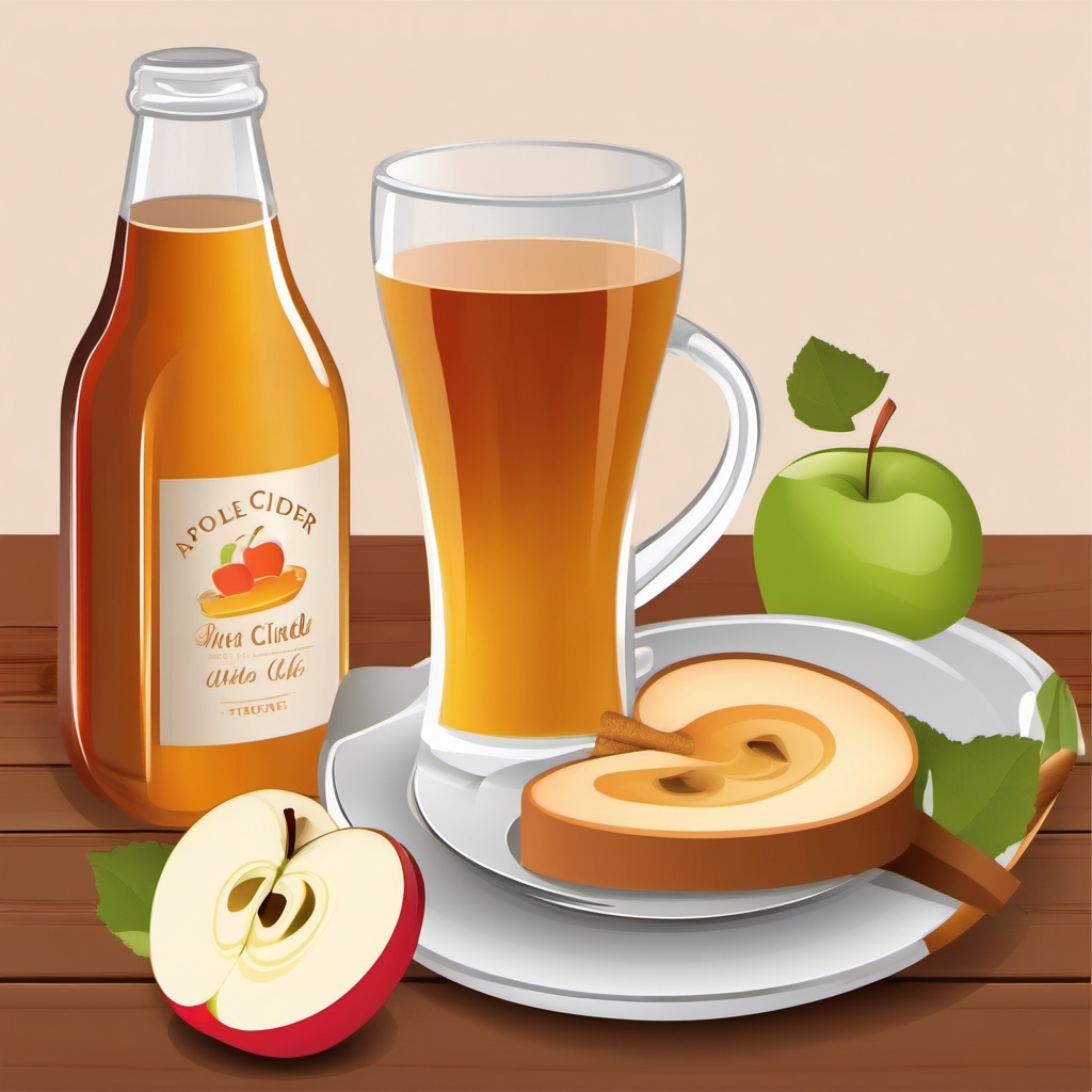 Apple Cider Toast clipart - Toasting with apple cider, ,vector color clipart,minimal