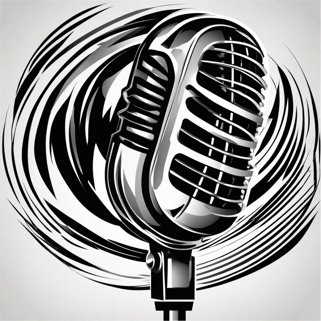 Microphone clipart - microphone with sound waves around it  