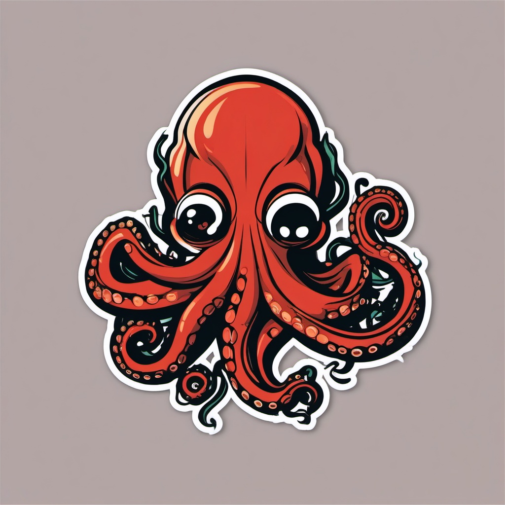 Opera Octopus sticker- Eight-Armed Arias, , sticker vector art, minimalist design