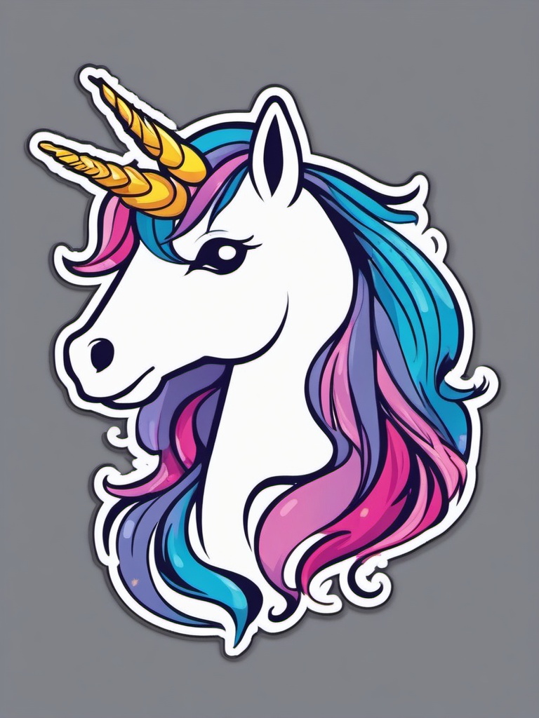 Unicorn Party sticker- Magical Mane Mischief, , sticker vector art, minimalist design