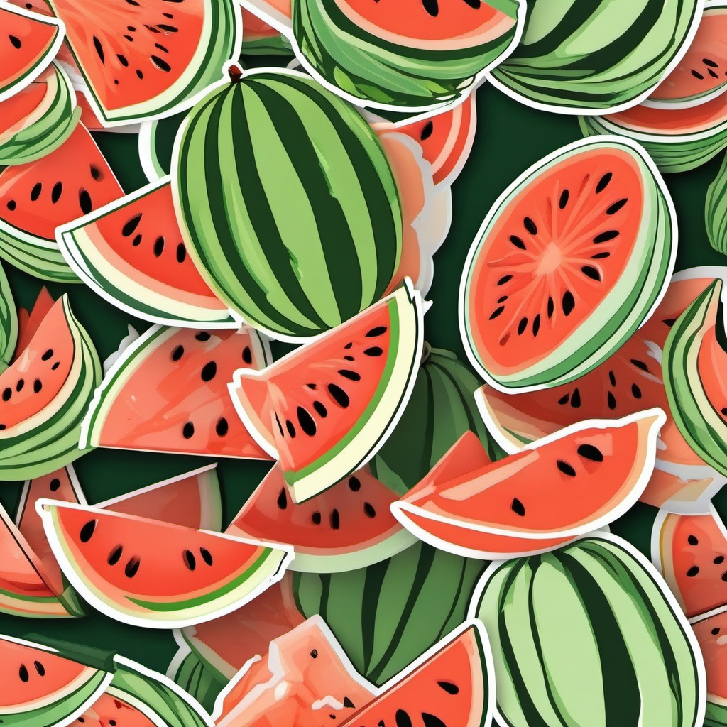 Melon Sticker - Sweet and succulent, a melon-colored burst of freshness, , sticker vector art, minimalist design