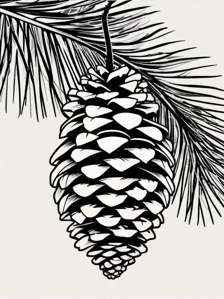 pine cone tattoo  simple vector color tattoo