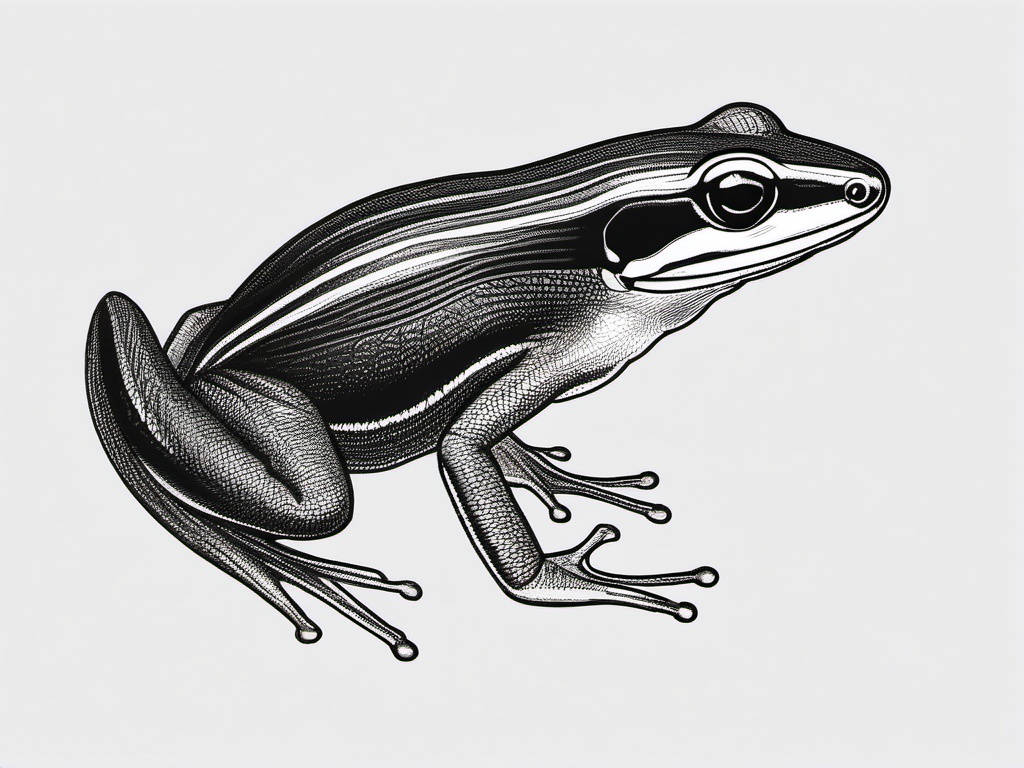 drawing of four-lined skink frog  minimal rough sketch scribbles,doodles,black and white