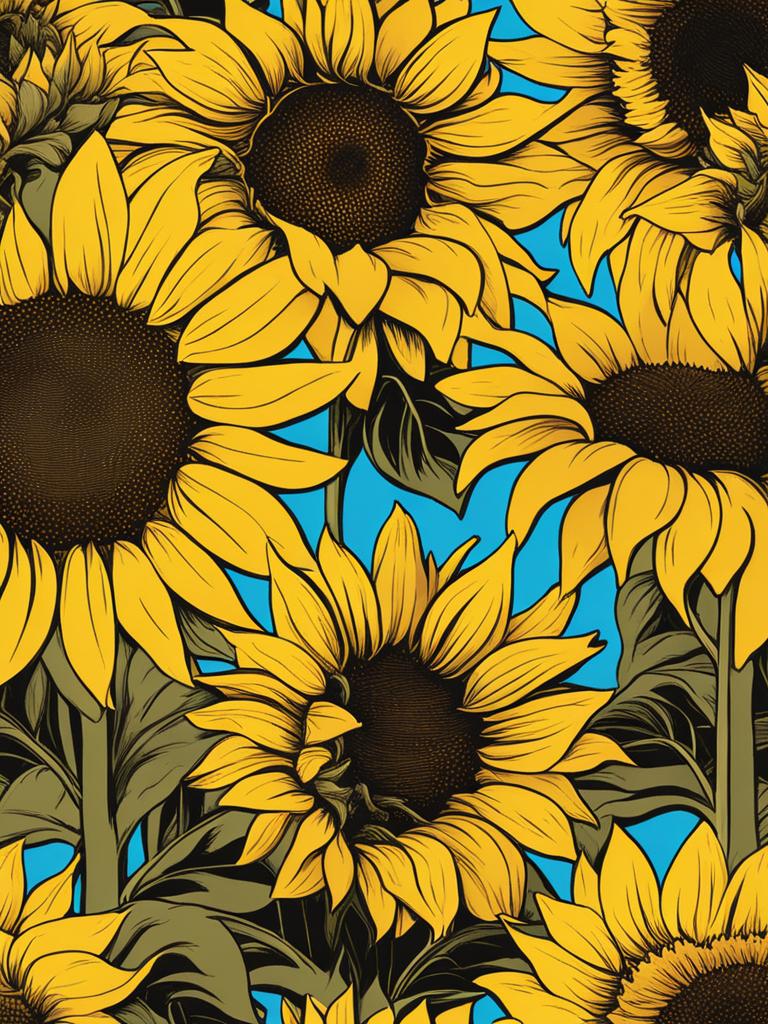 sunflower clipart,stretching toward the golden sun 