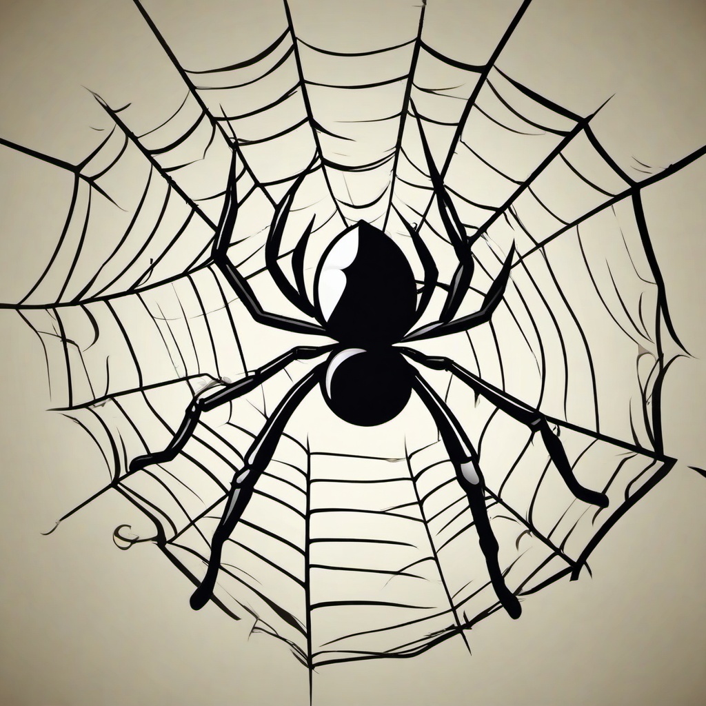 Spider Web clipart - cartoon spider hanging from a web  