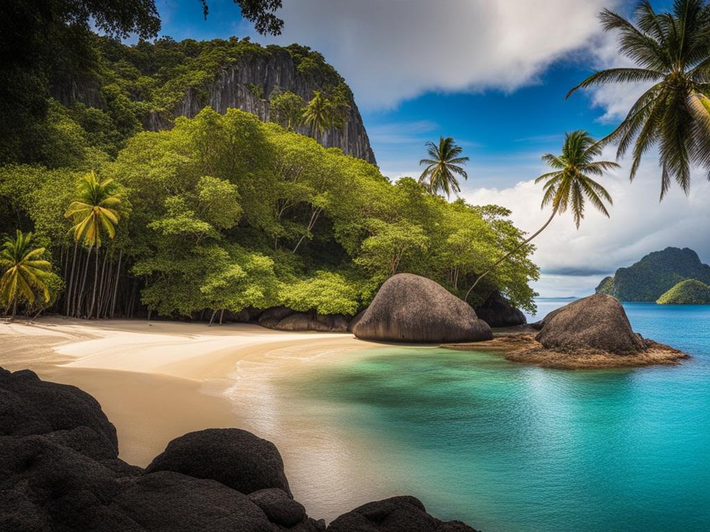 palawan, philippines - enjoys a beachfront bonfire party on a secluded tropical island. 