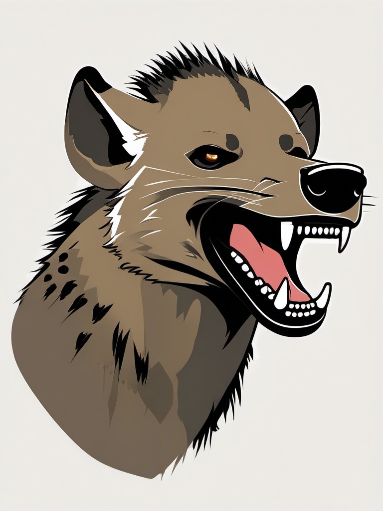 Hyena clipart - Scavenging predator with a distinctive laugh, ,vector color clipart,minimal