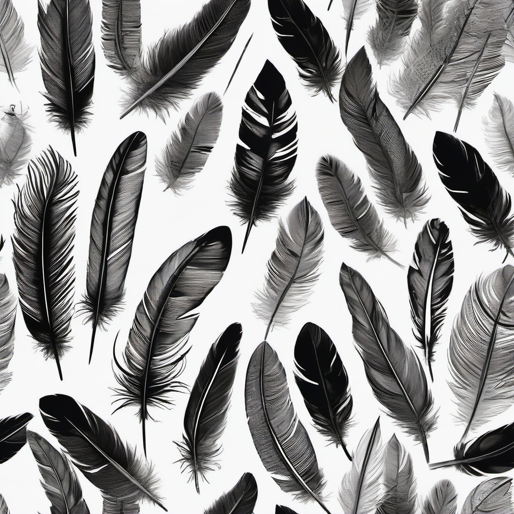 drawing of feathers  minimal rough scribbles,doodles,black and white