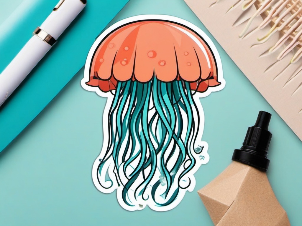 Jazzercise Jellyfish sticker- Gelatinous Jive, , sticker vector art, minimalist design