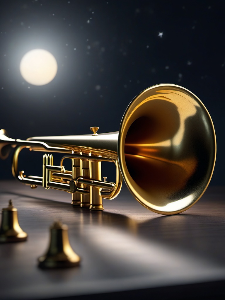 A tarnished trumpet regains its lost melody, serenading the night.  8k, hyper realistic, cinematic