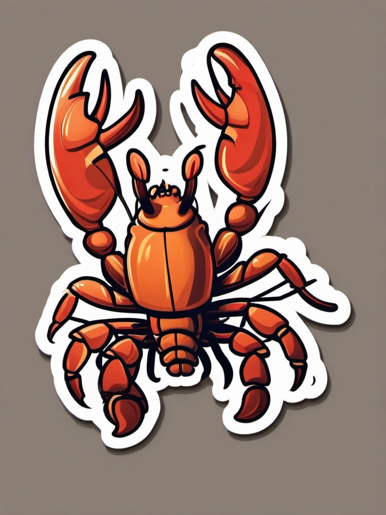 Lobster cartoon - clawed, ocean-dwelling crustacean  cartoon sticker style