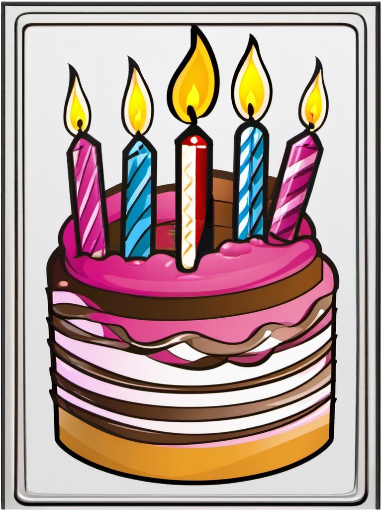 Cake clipart - birthday cake with candles on top  