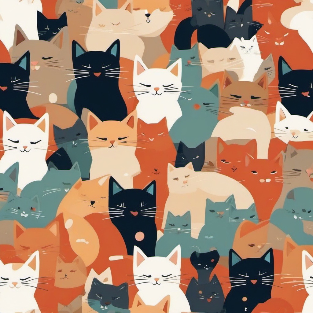 Cute Cat Wallpaper - Playful Cats in a Cozy Home wallpaper, abstract art style, patterns, intricate