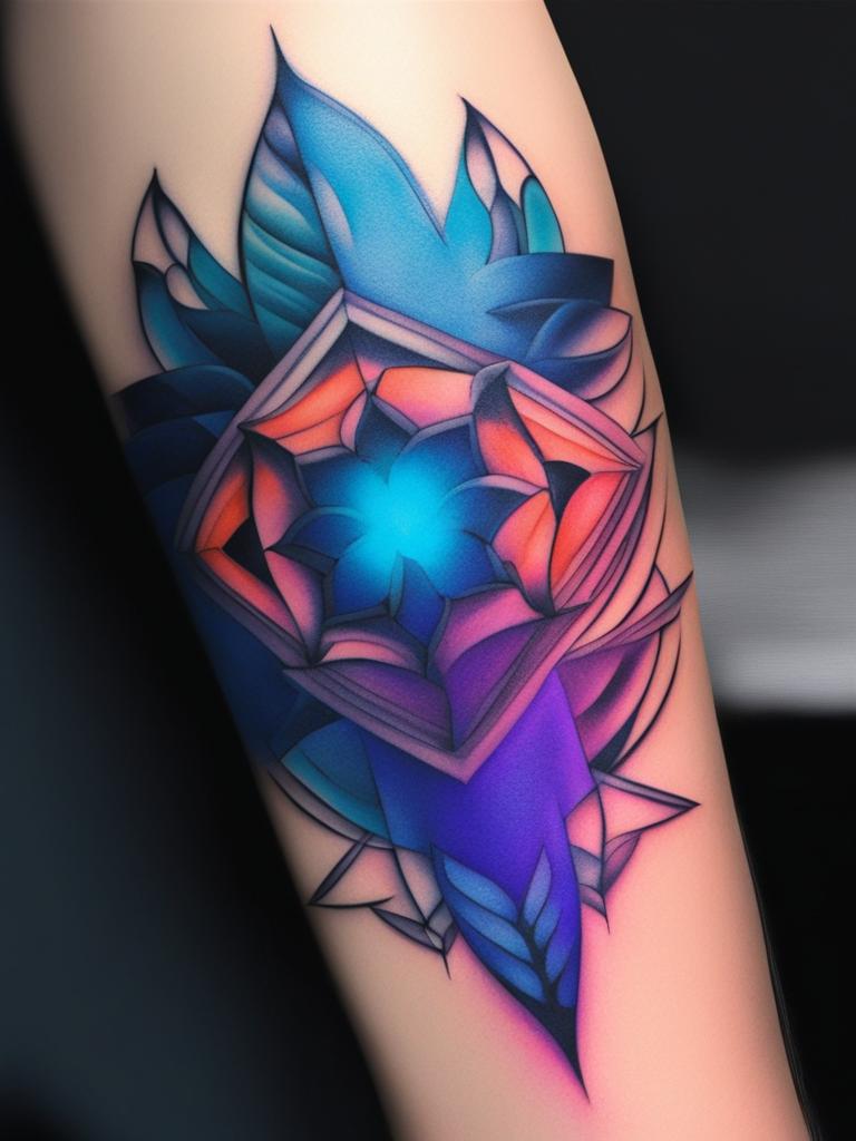 uv tattoo minimalist color design 